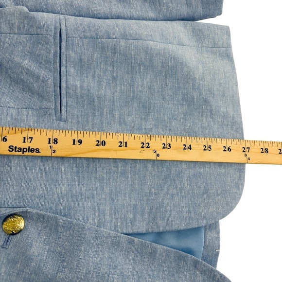 New J.Crew Linen Cotton Blazer Womens 10 Light Blue Gold Buttons Fully Lined NWT - Picture 6 of 11